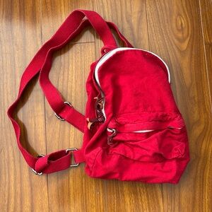 Brandy Melville Red John Galt Fabric Mini Backpack
